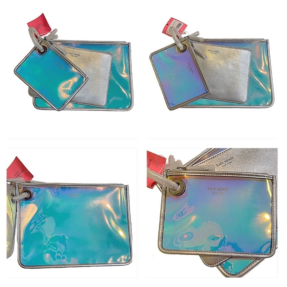 NWT Kate Spade Sam Iridescent Pouch Trio - Picture 6 of 13